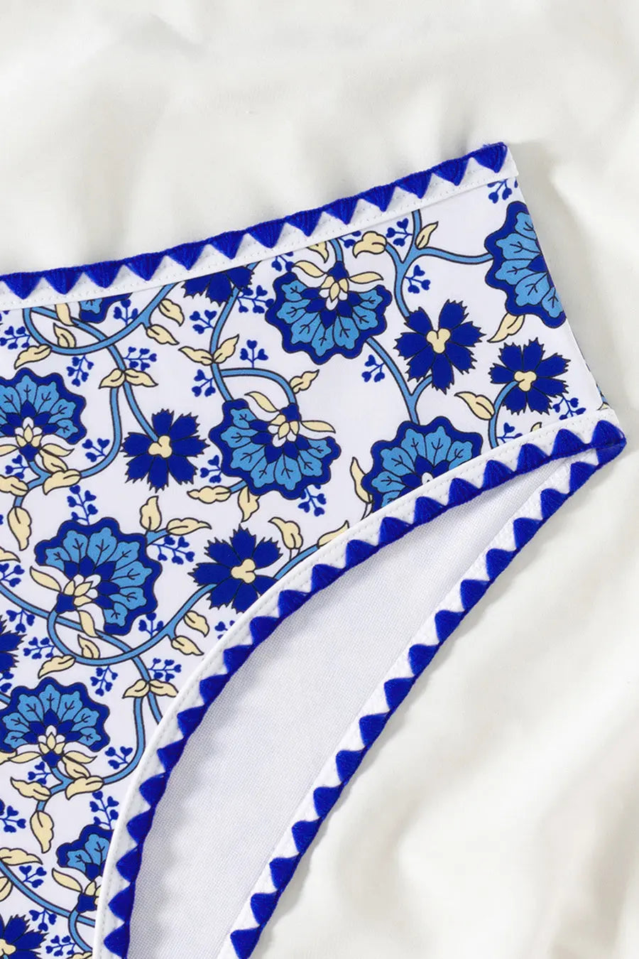 Stylish Flower Print Padded Backless Bikini with Adjustable Straps BikiniEmporium.com
