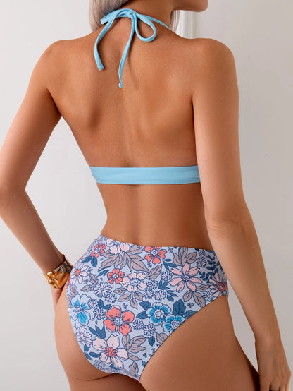 High-Waisted Deep V Split Sexy Backless Bikini - BikiniEmporium.com